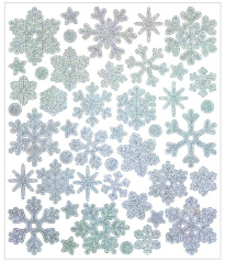Наклейки "Снежинки", Серебро, 1 шт.