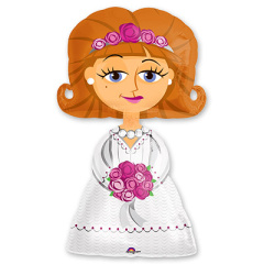 A Шар 3D (48"/122 см) Фигура, Невеста, 1 шт. в уп.