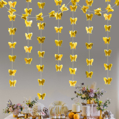Гирлянда-подвеска, Бабочки, Золото, 200 см, 1 уп.